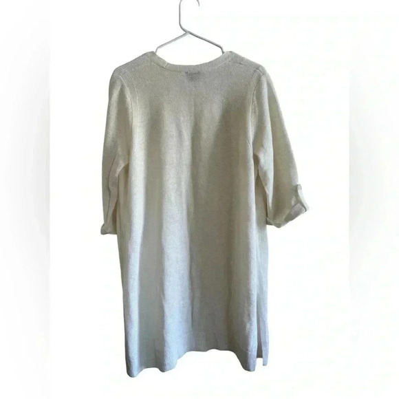 Talbots Ivory 100% Linen Sweater Long Cardigan - Picture 5 of 10